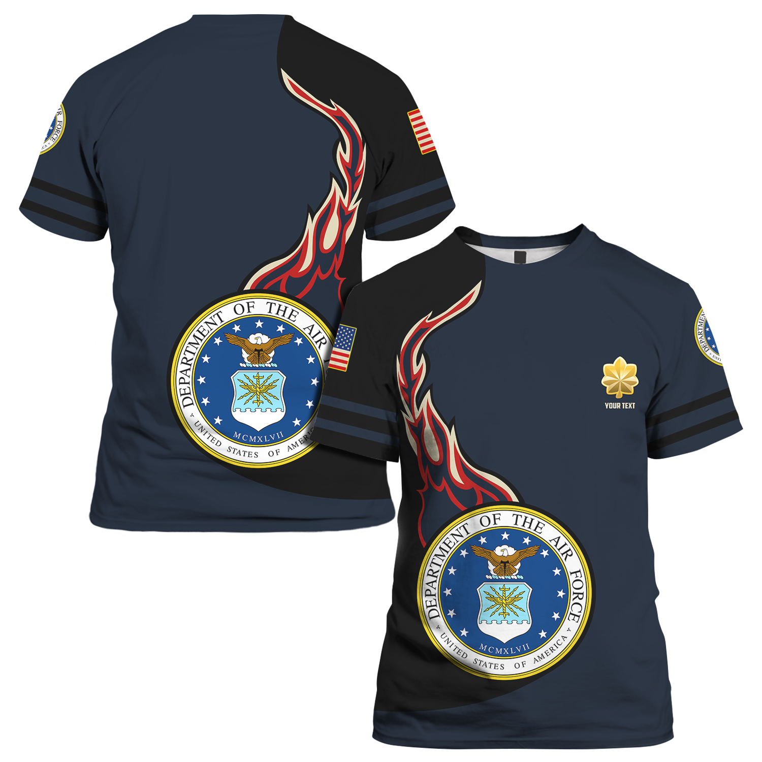 Custom 3D All Over Prints T-Shirt, Personalized Name And Ranks, Military Logo-AOV-Custom-Veterans Nation