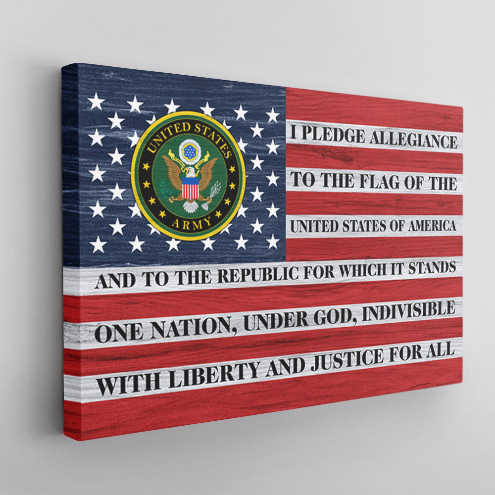 US Military, I Pledge Allegiance To The Flag Canvas 1.5in Frame-Housewares-Veterans Nation