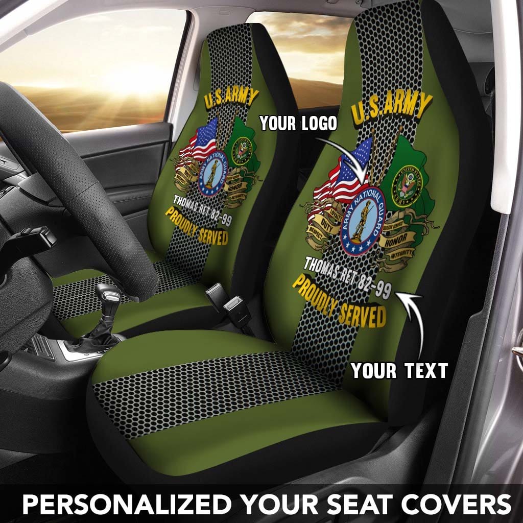 U.S Army Branch - Personalized Car Seat Covers (Set of 2)-SeatCovers-Personalized-Army-Branch-Veterans Nation