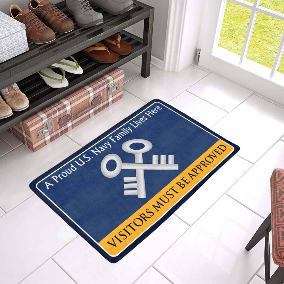 U.S Navy Storekeeper Navy SK Family Doormat - Visitors must be approved (23,6 inches x 15,7 inches)-Doormat-Navy-Rate-Veterans Nation