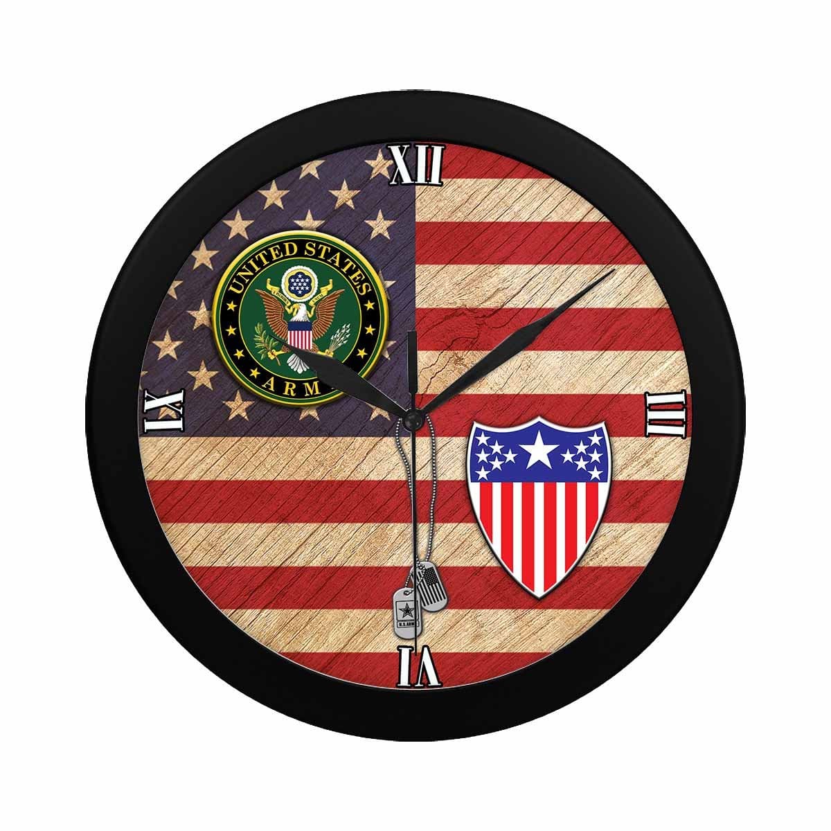 US Army Adjutant General Black Wall Clock-WallClocks-Army-Branch-Veterans Nation
