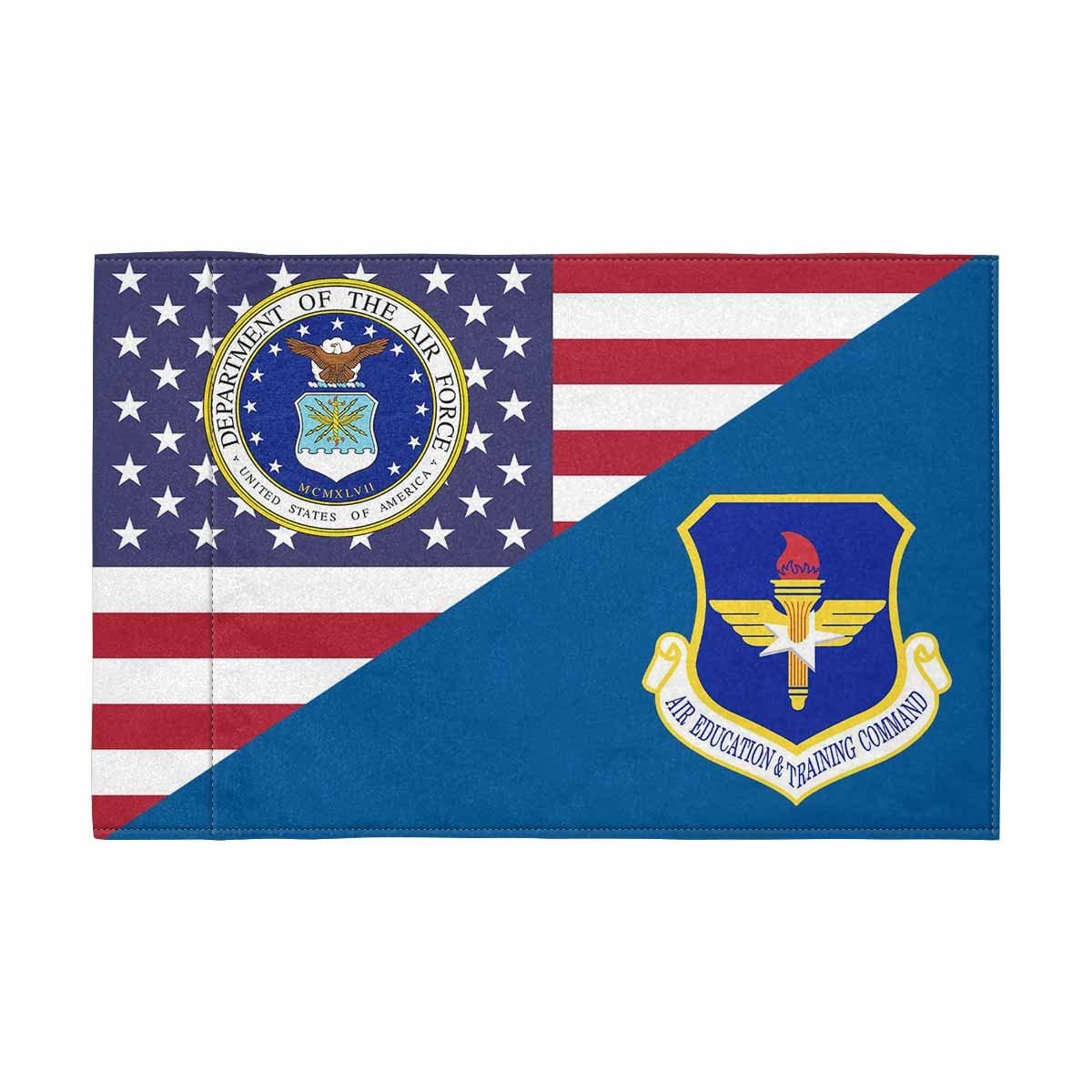 US Air Force Air Education and Training Command Motorcycle Flag 9" x 6" Twin-Side Printing D01-MotorcycleFlag-USAF-Veterans Nation
