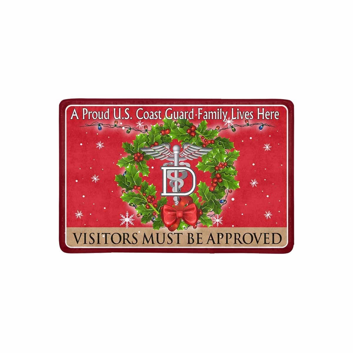US Coast Guard Dental Technician DT Logo - Visitors must be approved Christmas Doormat-Doormat-USCG-Rate-Veterans Nation