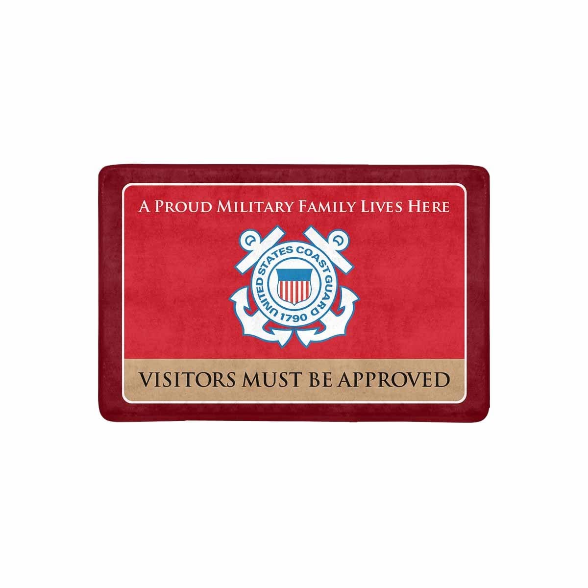 Proud Military Family USCG Doormat - Visitors must be approved-Doormat-USCG-Logo-Veterans Nation