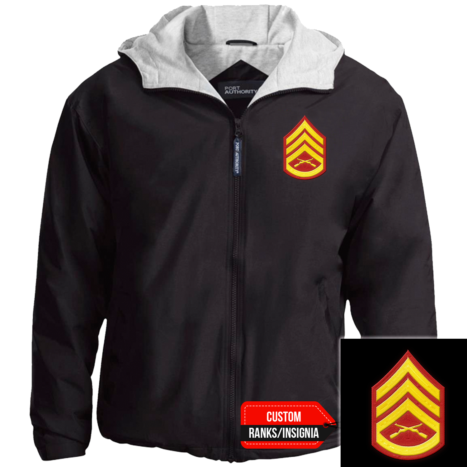 Custom US Marine Corps Ranks/Insignia Print On Left Chest Team Jacket