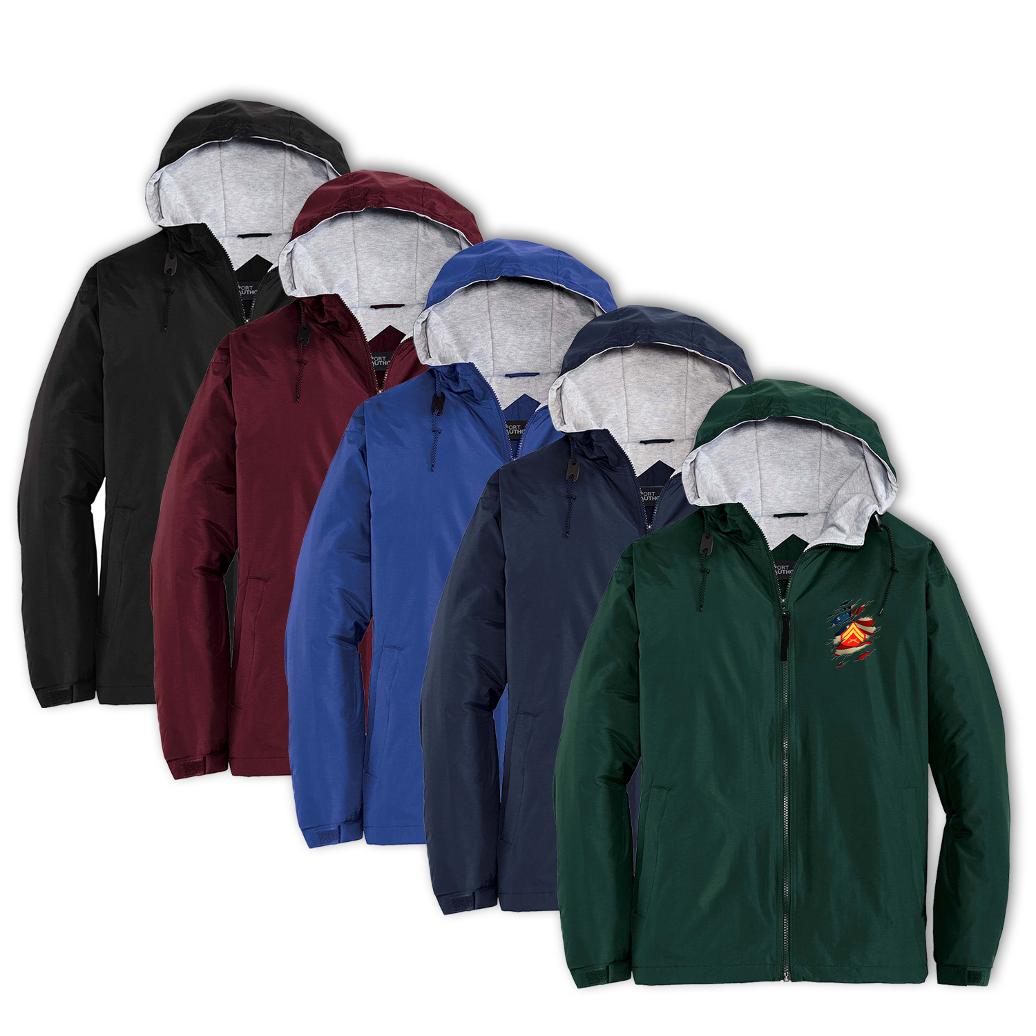 Custom MARlNE Ranks/Insignia, Scratch Art, Print On Left Chest Team Jacket