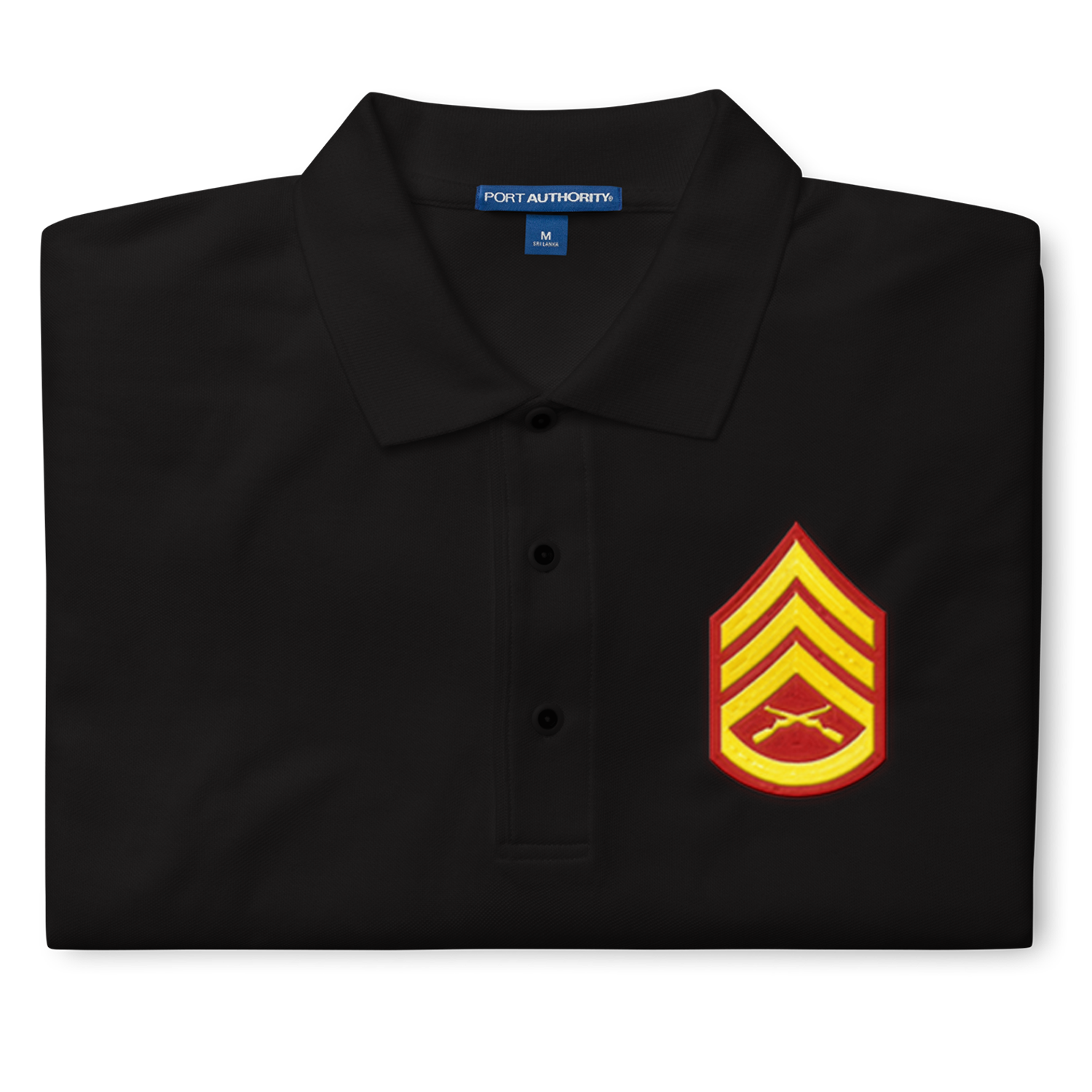 Custom US Marine Corps Ranks/Insignia Print On Left Chest Polo Shirt