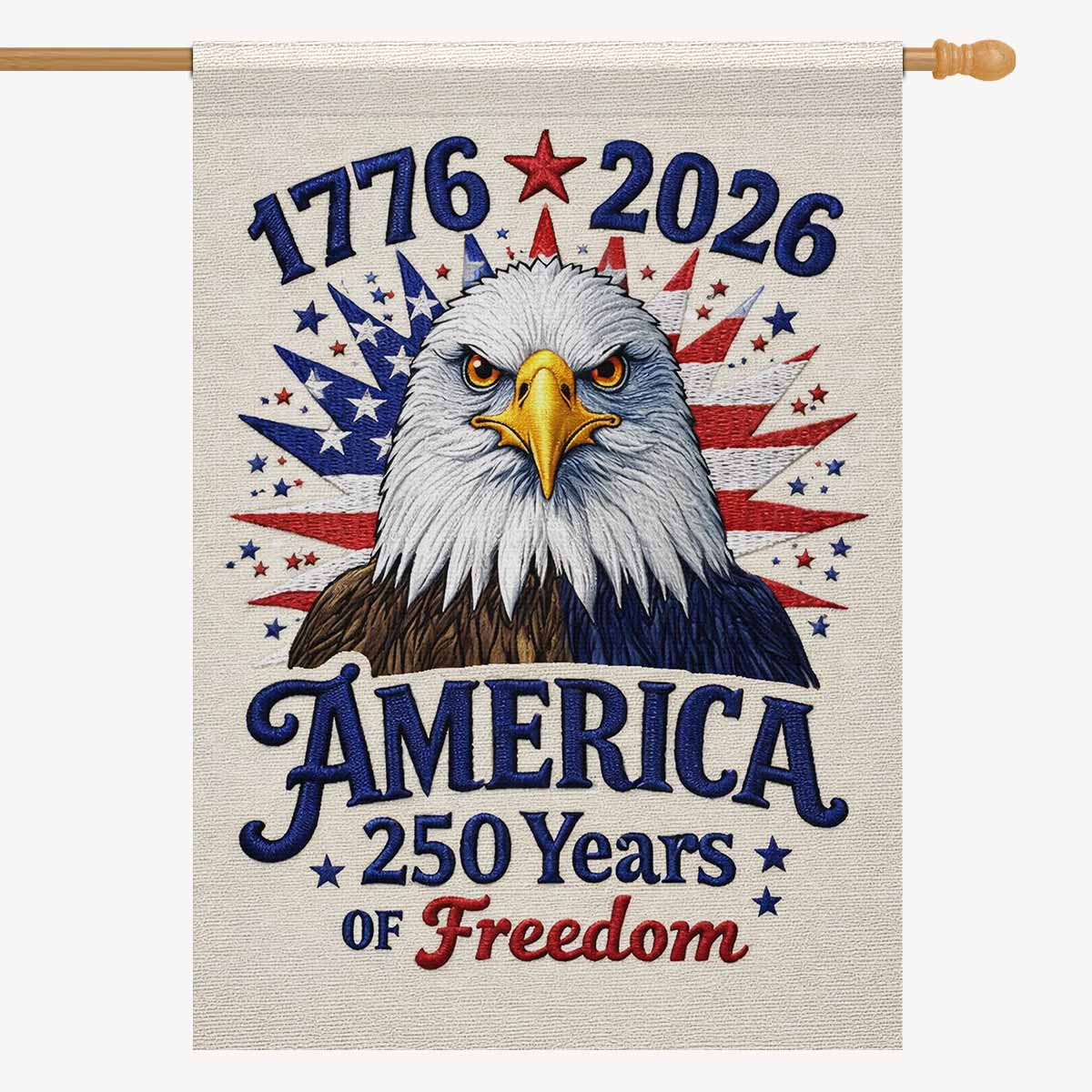 America 250 Years of Freedom House Flag Patriotic Eagle USA Large Outdoor Flag