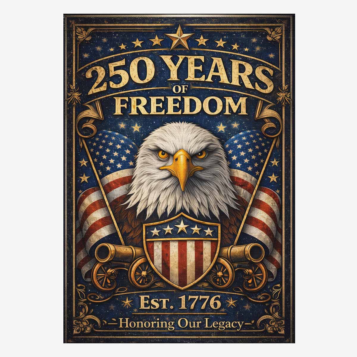 250 Years of American Freedom House Flag ΓÇô Est 1776 Anniversary Decor