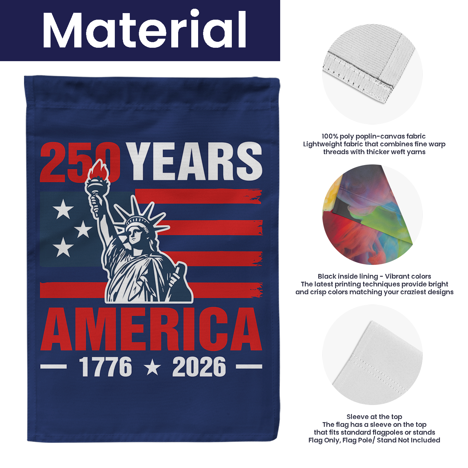 250 Years America 1776 - 2026 House Flag 28''x40'' Twin-Side Printing