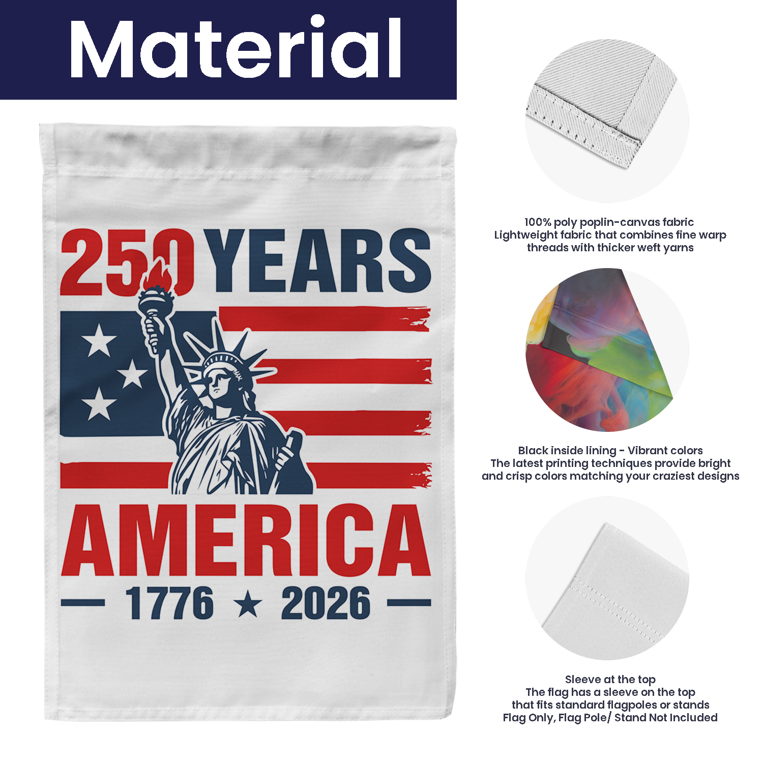 250 Years America 1776 - 2026 House Flag 28''x40'' Twin-Side Printing