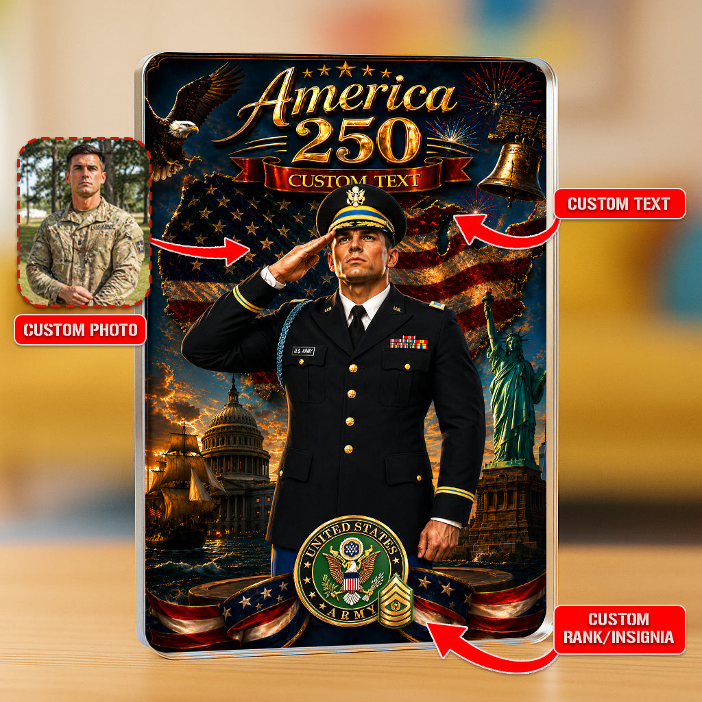 America 250 Custom US Army Service Uniform Figure Acrylic Block