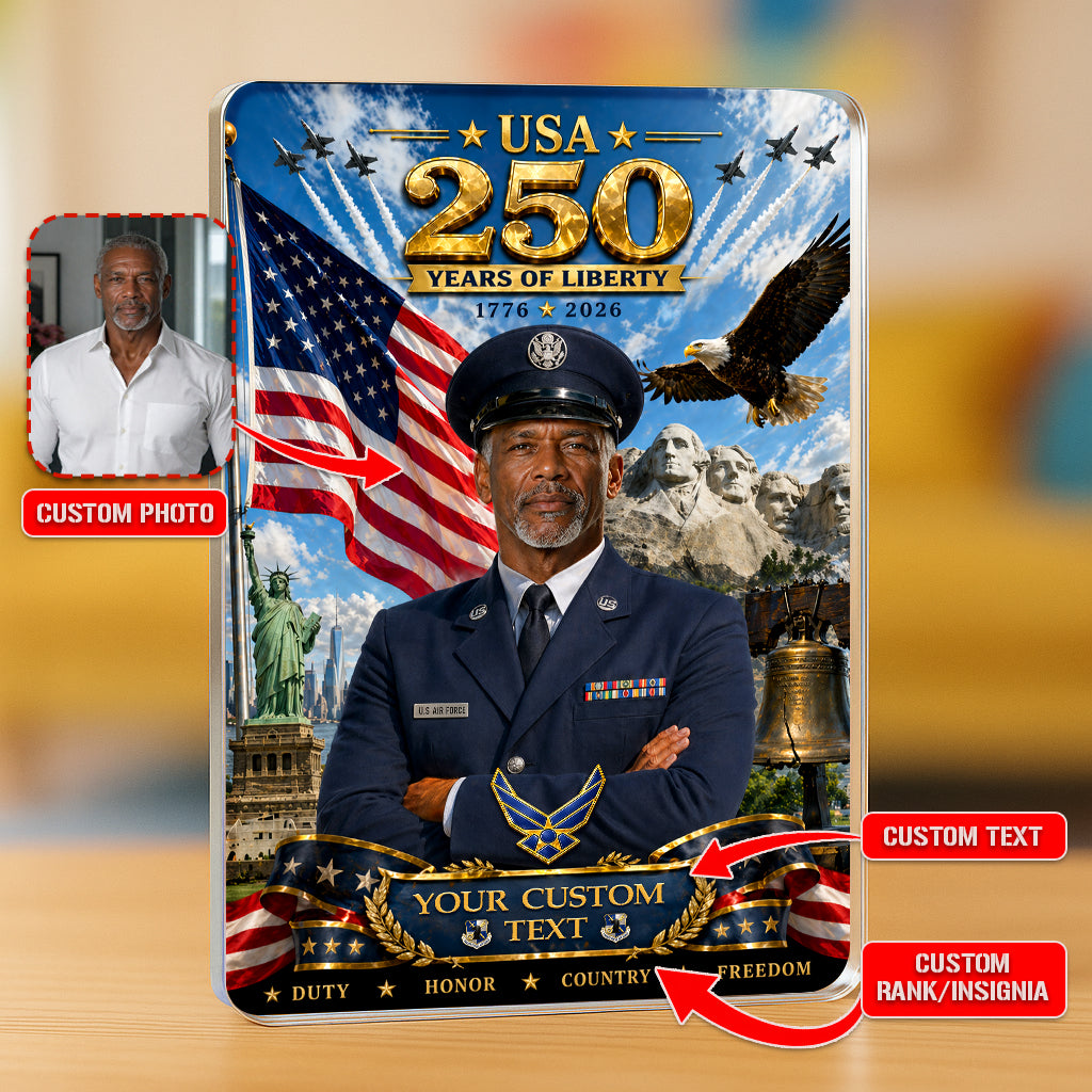 USA 250 Years Of Liberty Custom US Air Force Service Uniform Figure Acrylic Block