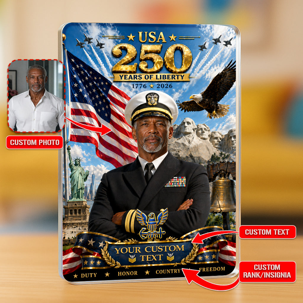 USA 250 Years Of Liberty Custom US Navy Service Uniform Figure Acrylic Block