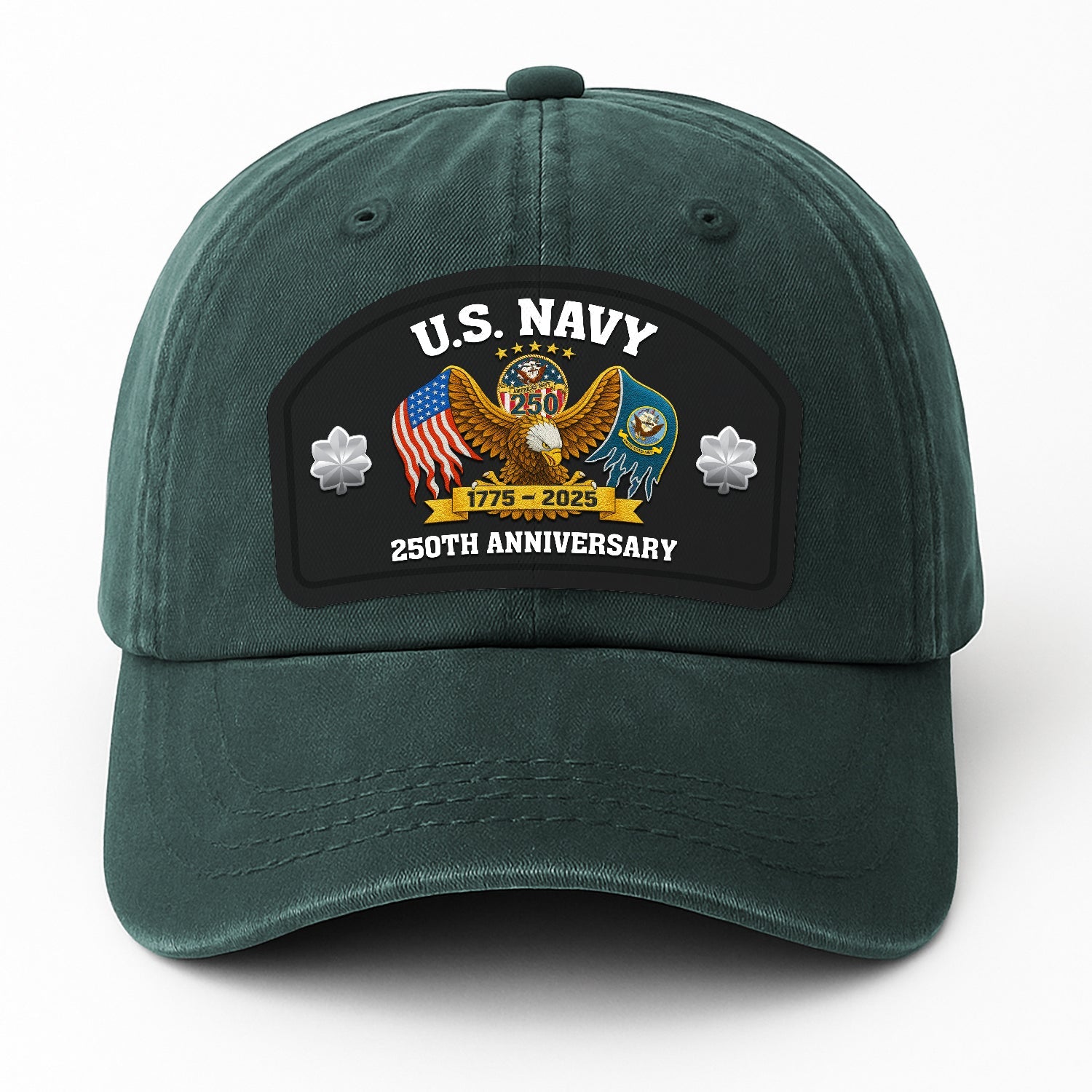 Custom Ranks US Navy Premium Washed Denim Cap DC009