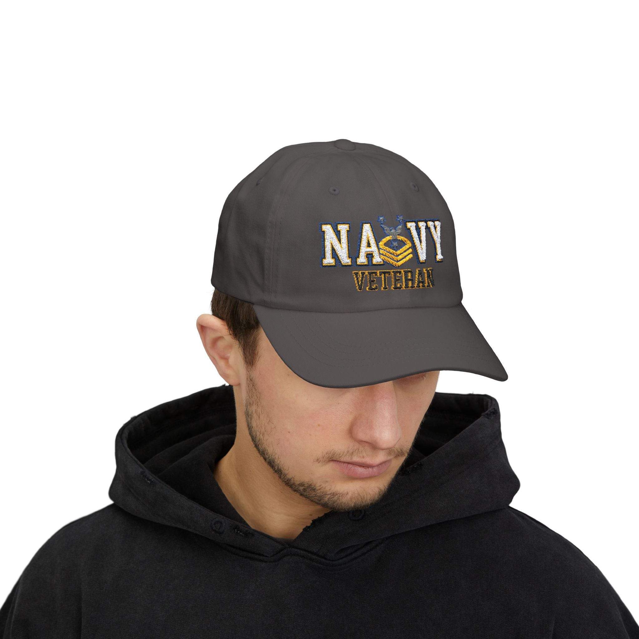 US Navy E-9 Command Master Chief Petty Officer E9 CMDCM Senior Enlisted Advisor Collar Device  Veteran Embroidered Classic Dad Hat