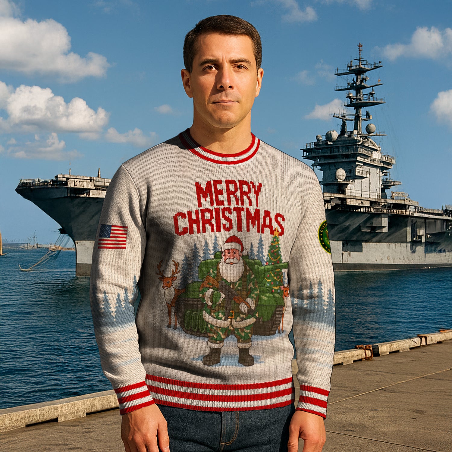 US Army Merry Christmas Ugly Christmas Sweater