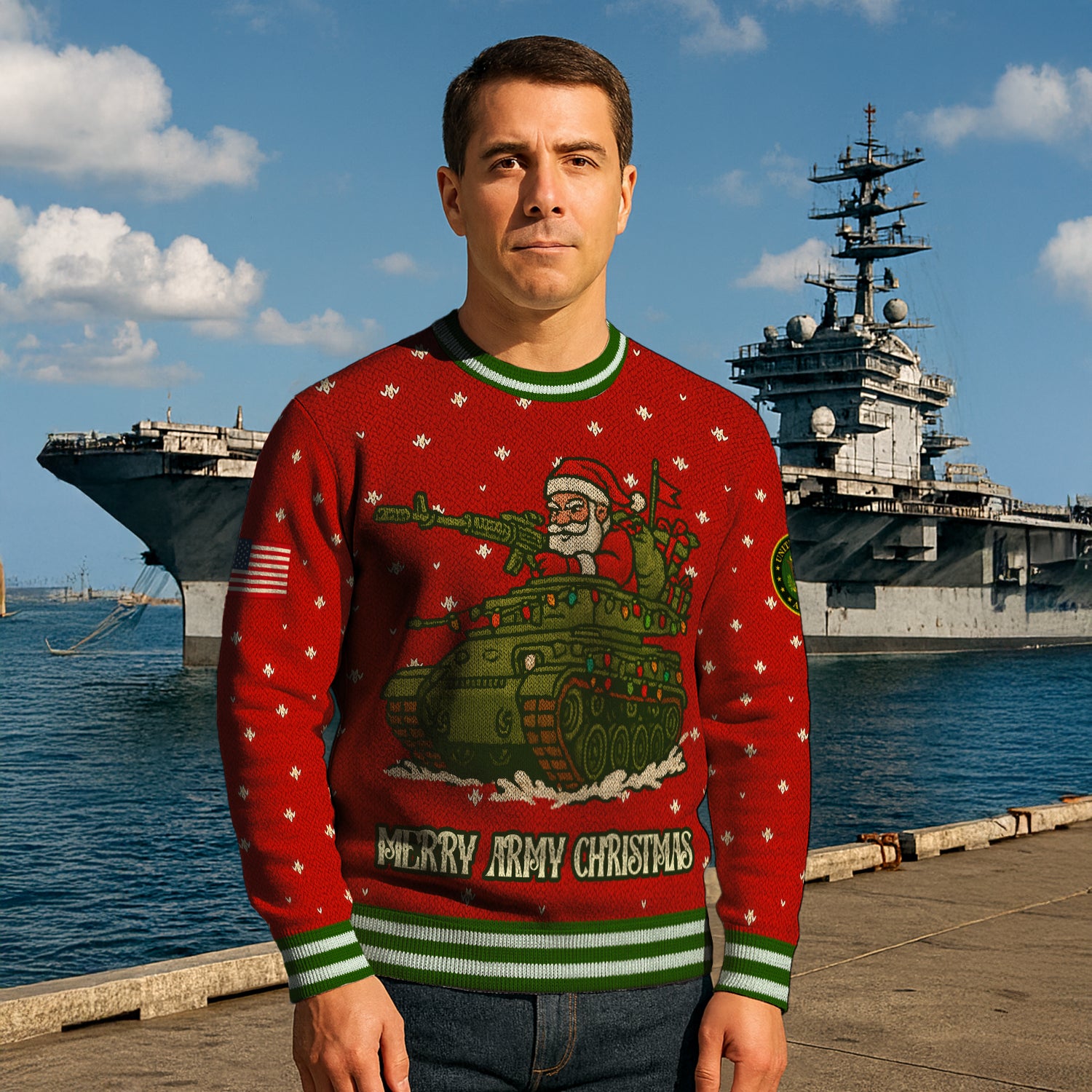 Merry Army Christmas Ugly Christmas Sweater