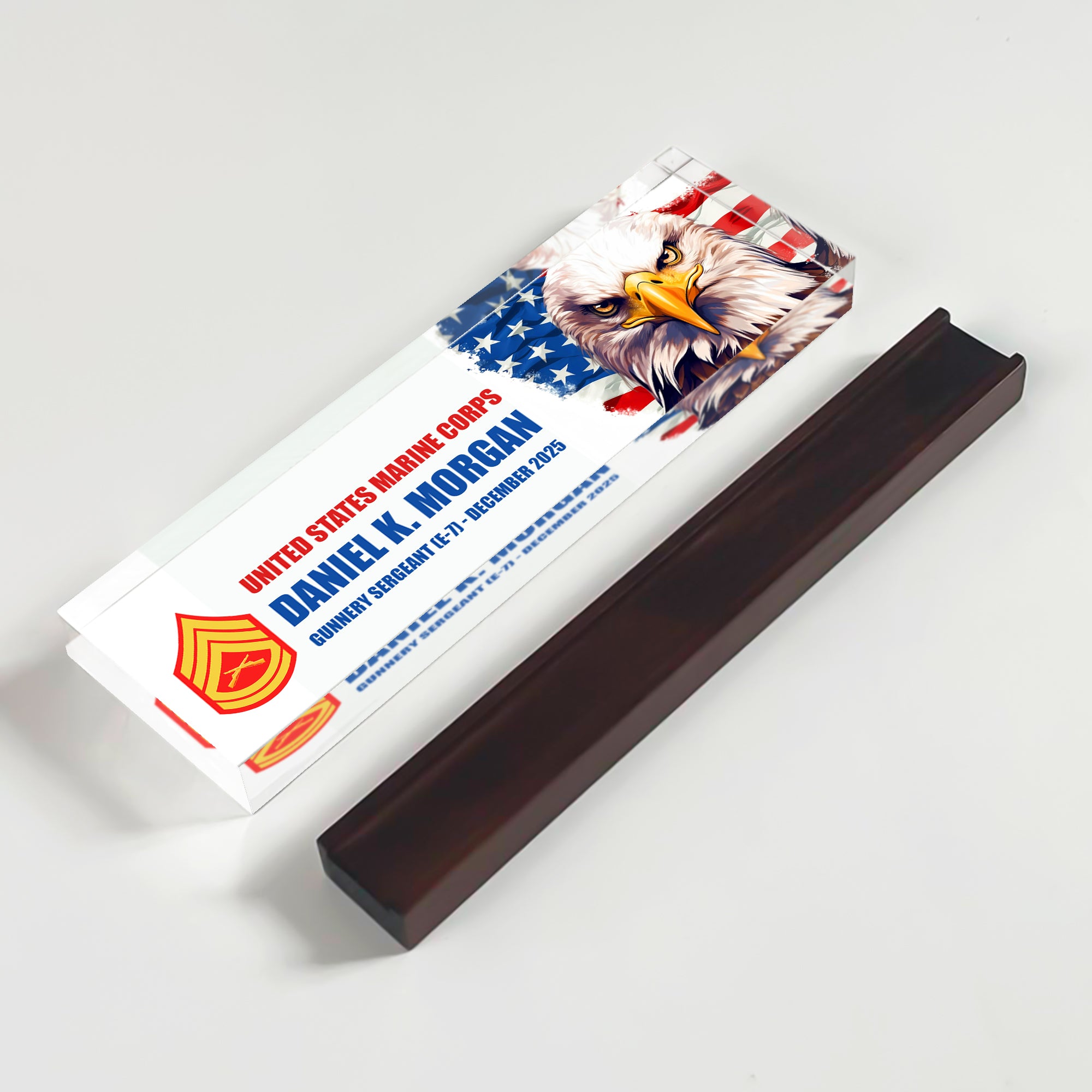 MC Eagle Acrylic Desk Plaque – Custom Name & Promotion