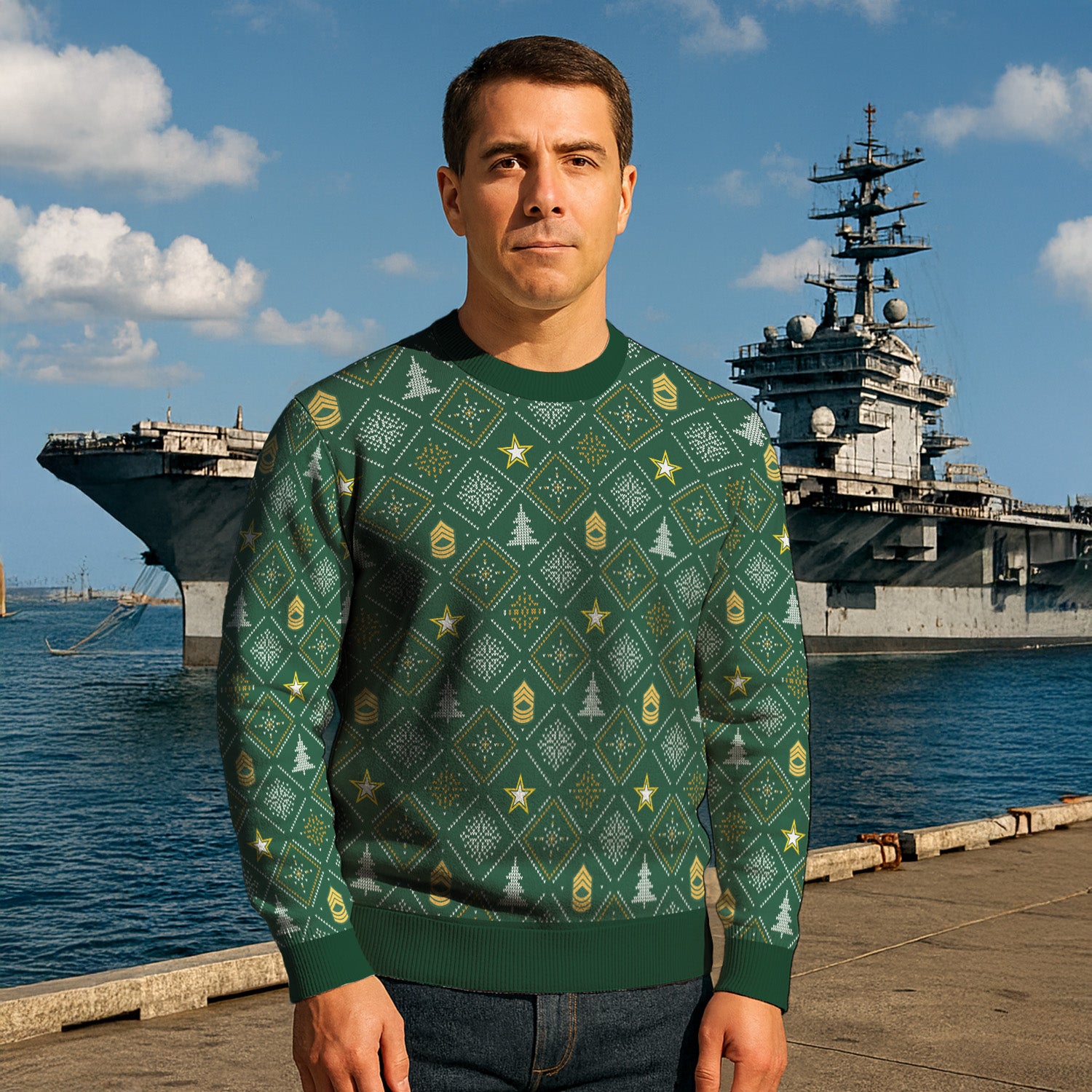 Custom Ranks US Army Ugly Christmas Sweater for Women Men TUST03