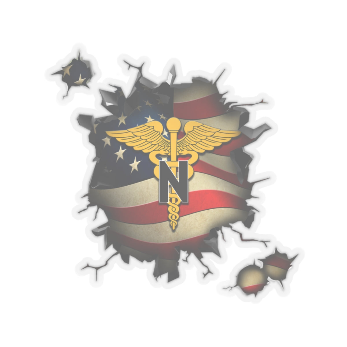 US Army Nurse Corps 3D Break Effect Stickers