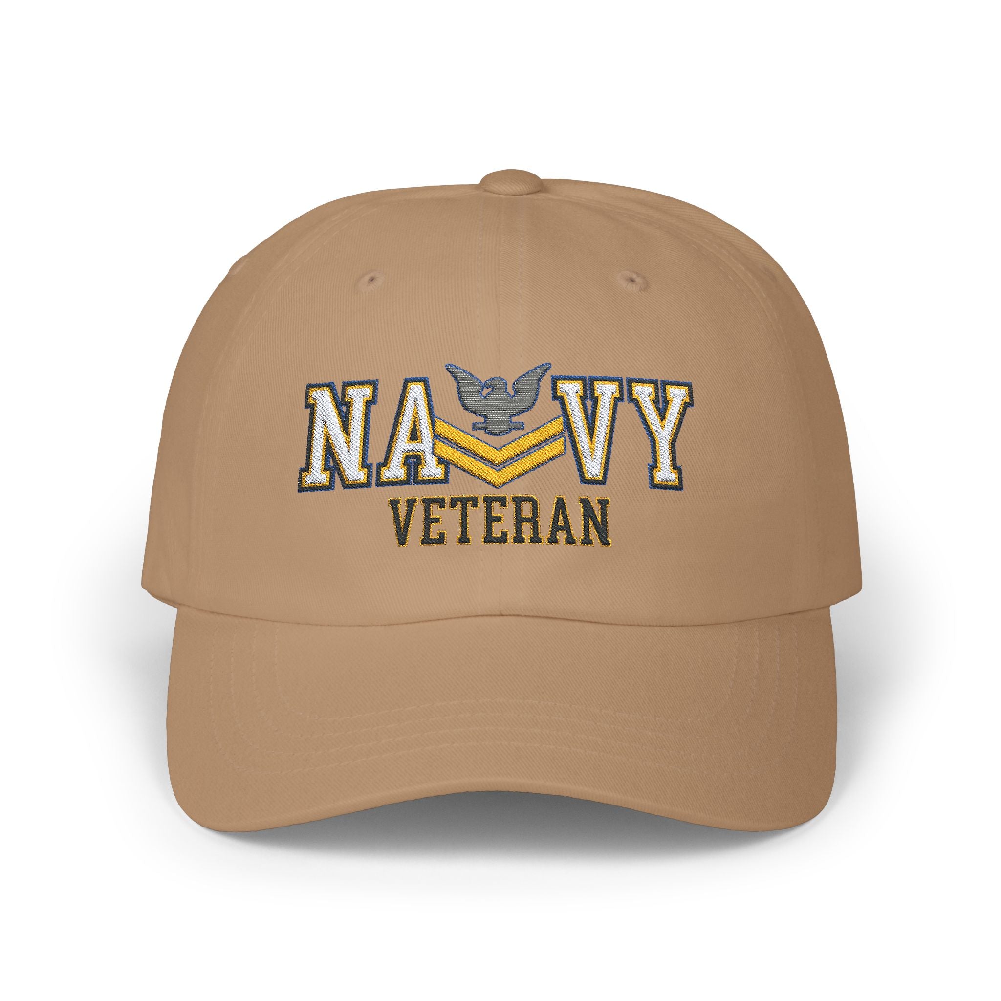 US Navy E-5 Petty Officer Second Class E5 PO2 Gold Stripe Collar Device  Veteran Embroidered Classic Dad Hat