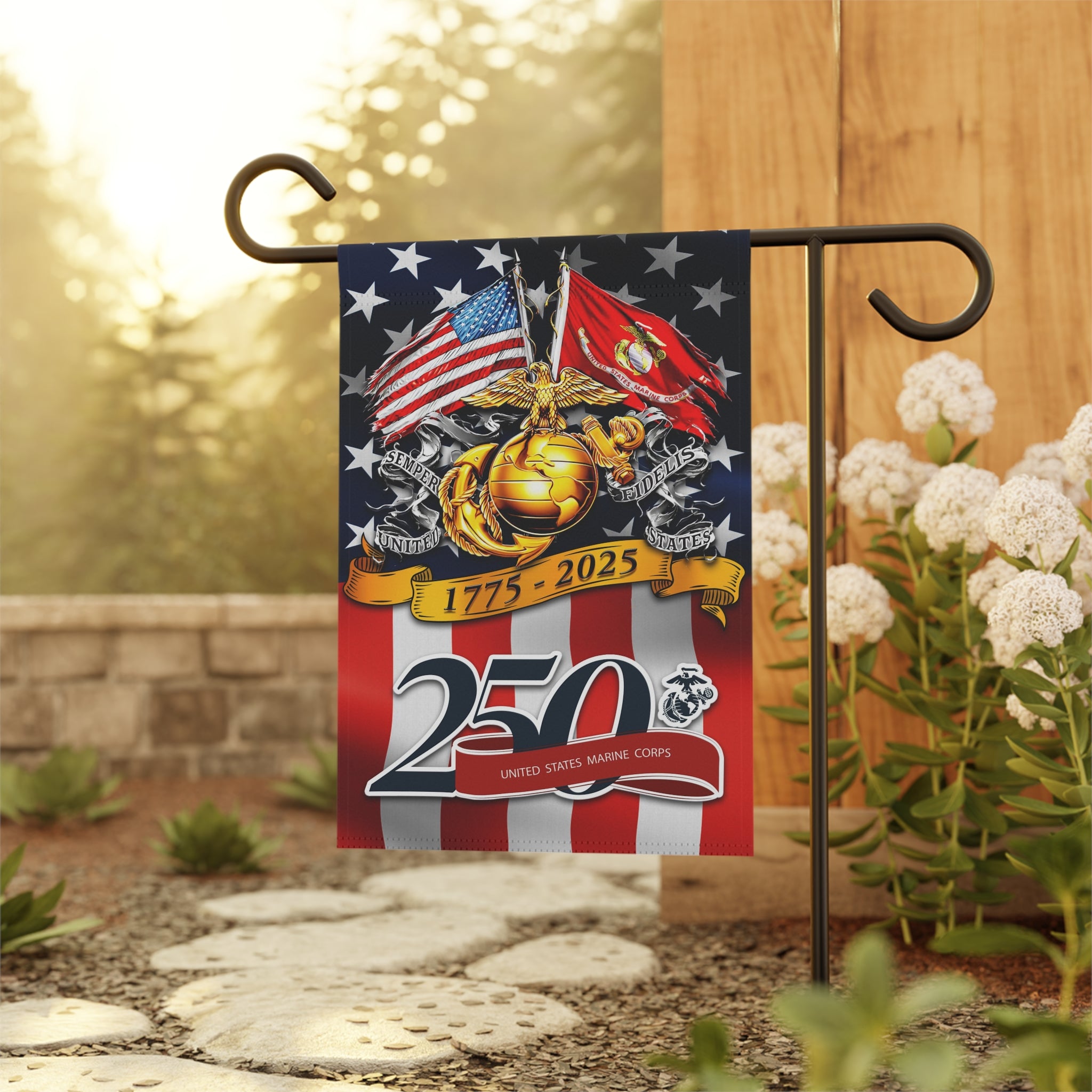 US Marine Corps 250 Years Of Service Garden Flag Twin-Side Printing
