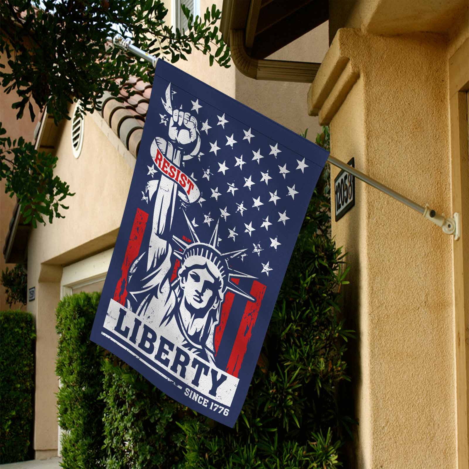 Resist Liberty Garden Flag Patriotic Statue of Liberty Since 1776 American Freedom Decor
