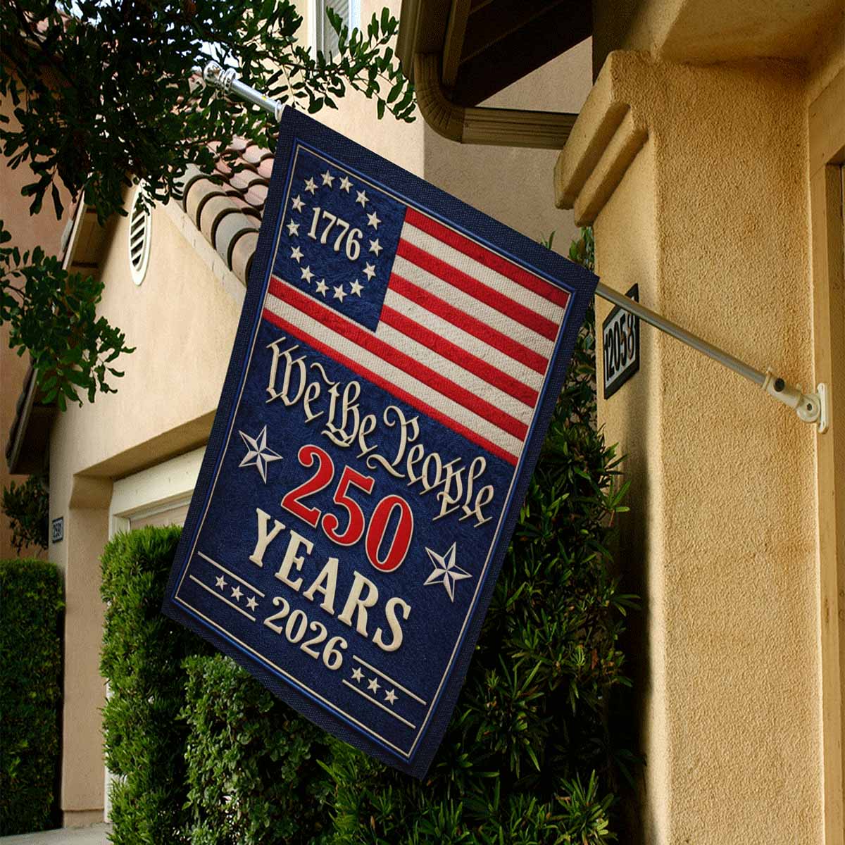 We The People 250 Years House Flag Patriotic 1776-2026 America Decor
