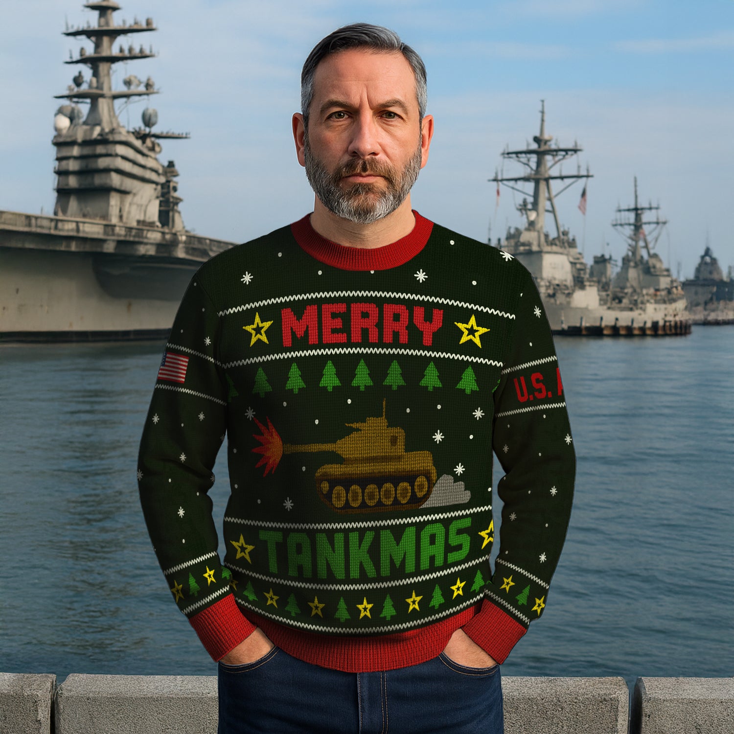 Merry Tankmas Christmas Ugly Christmas Sweater