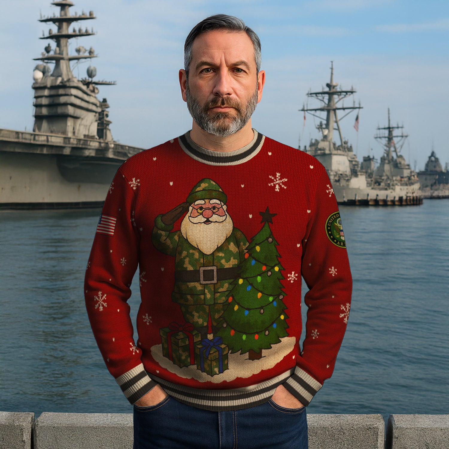 US Army Christmas Tree Christmas Ugly Christmas Sweater