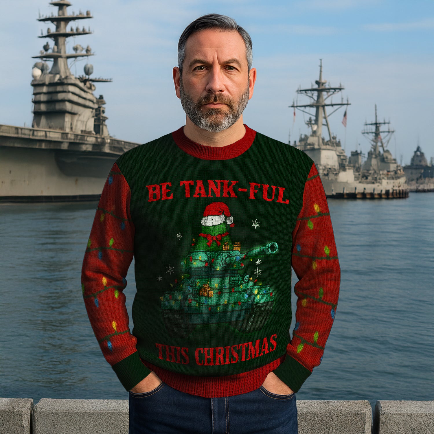 US Army Be Tank-Ful This Christmas Ugly Christmas Sweater