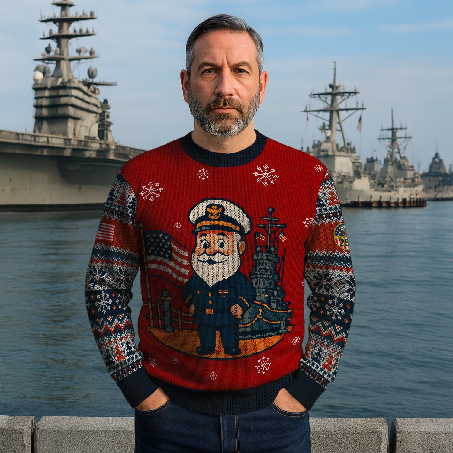 US Navy Christmas Ugly Sweater