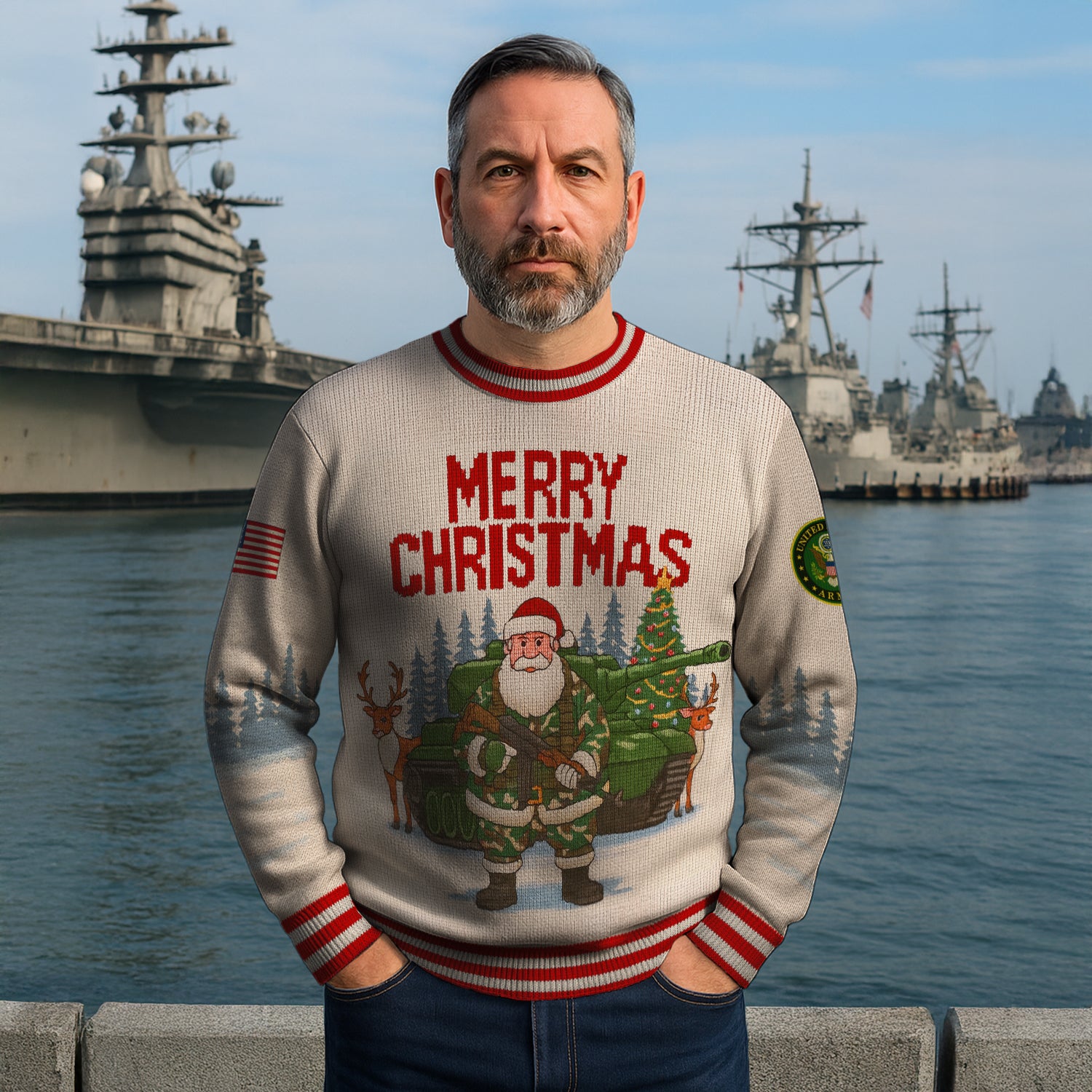 US Army Merry Christmas Ugly Christmas Sweater