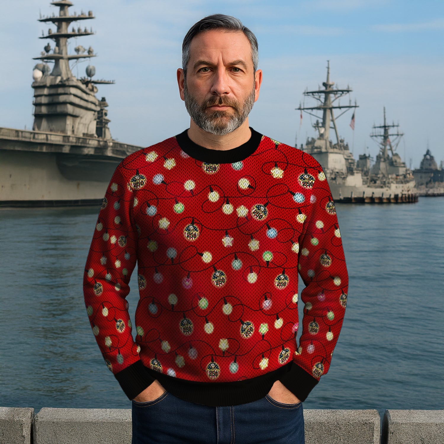 US Navy Christmas Ugly Sweater