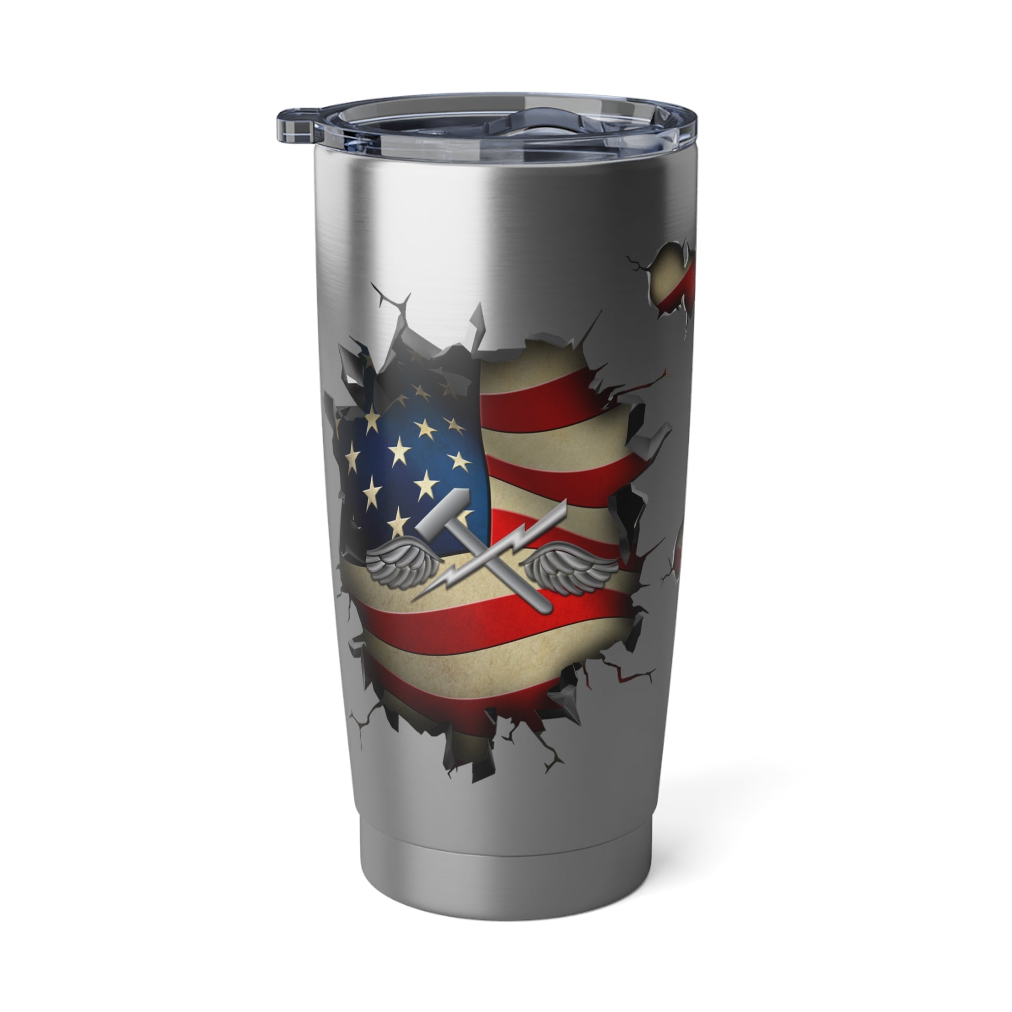 US Navy Aviation Support Equipment Tech Navy AS 3D Break Effect Vagabond 20oz Tumbler