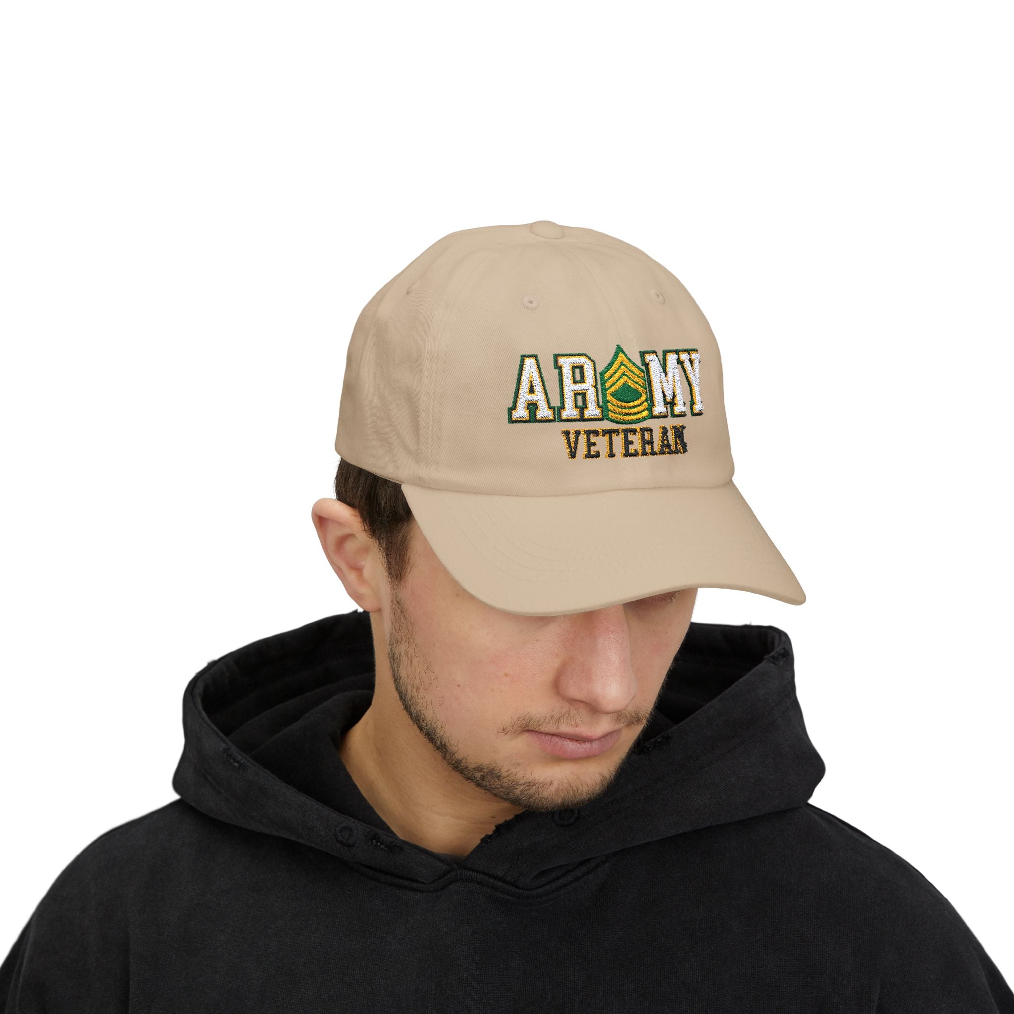 US Army E-8 Master Sergeant E8 MSG Noncommissioned Officer Veteran Embroidered Classic Dad Cap