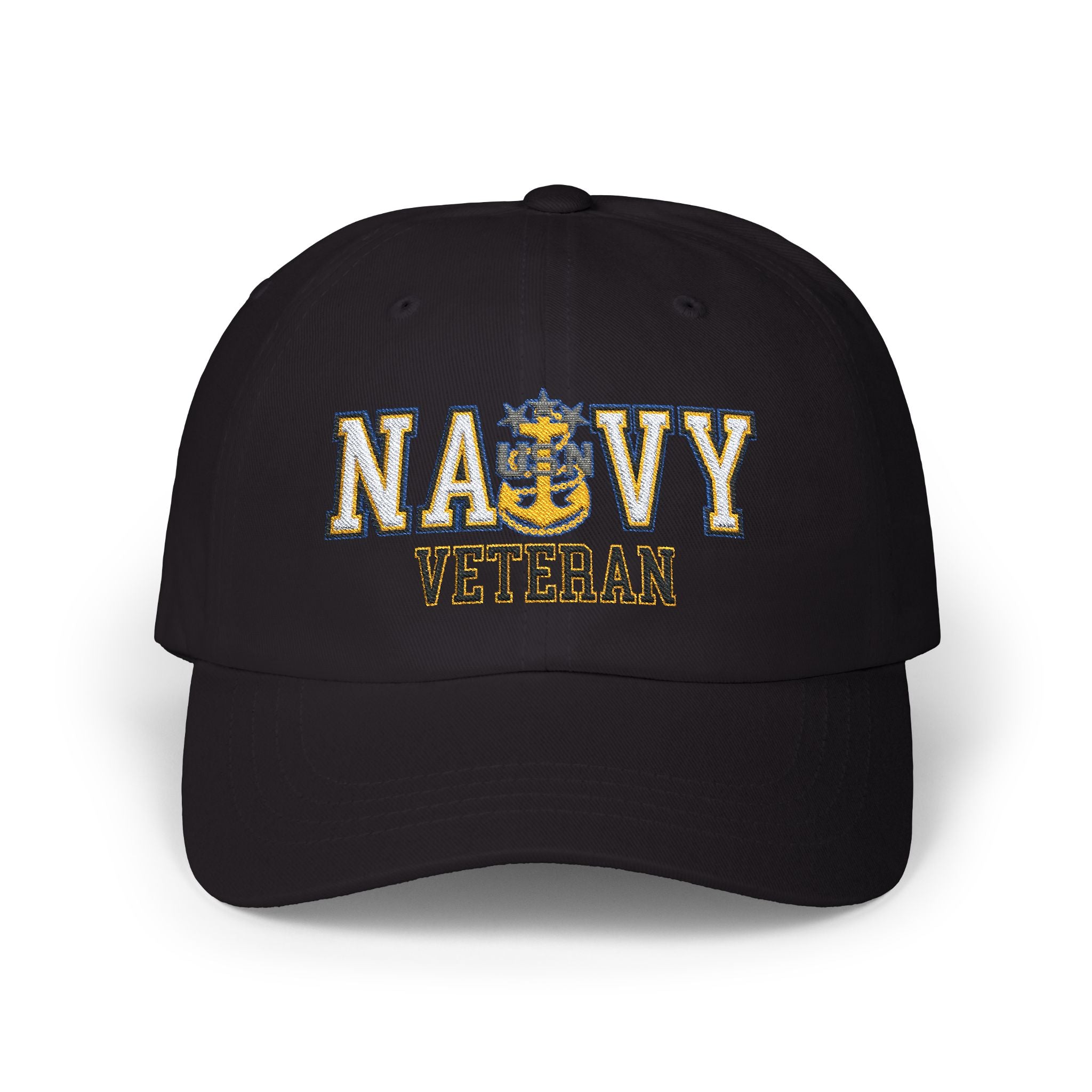 US Navy E-9 Master Chief Petty Officer Of The Navy E9 MCPON Senior Enlisted Advisor Collar Device  Veteran Embroidered Classic Dad Hat