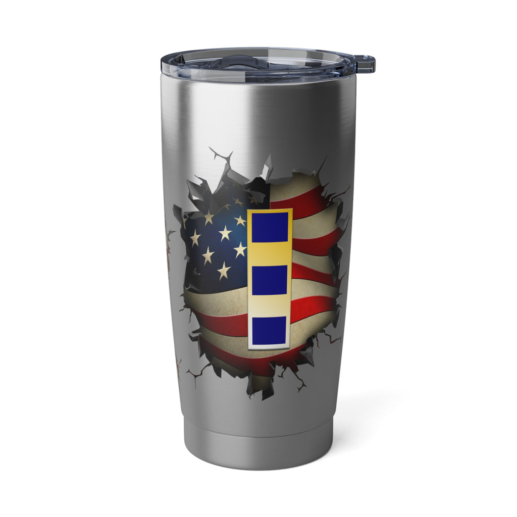 US Navy W-2 Chief Warrant Officer 2 W2 CW2 Warrant Officer 3D Break Effect Vagabond 20oz Tumbler