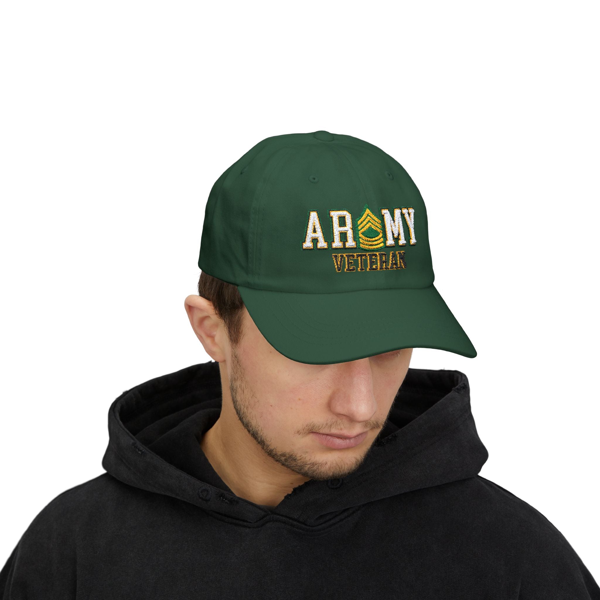 US Army E-8 Master Sergeant E8 MSG Noncommissioned Officer Veteran Embroidered Classic Dad Cap