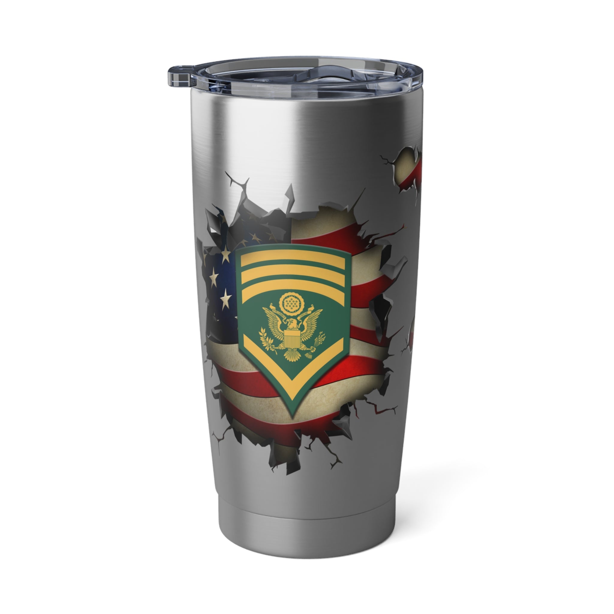 US Army E-8 SPC E8 Specialist Ranks 3D Break Effect Vagabond 20oz Tumbler