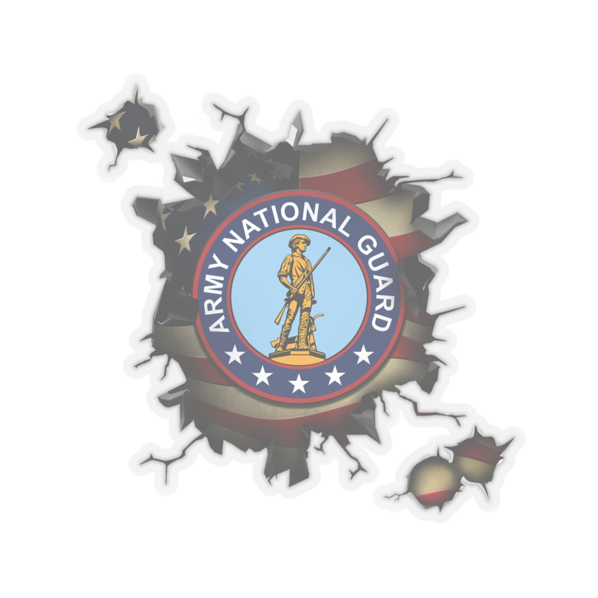 US Army National Guard 3D Break Effect Stickers