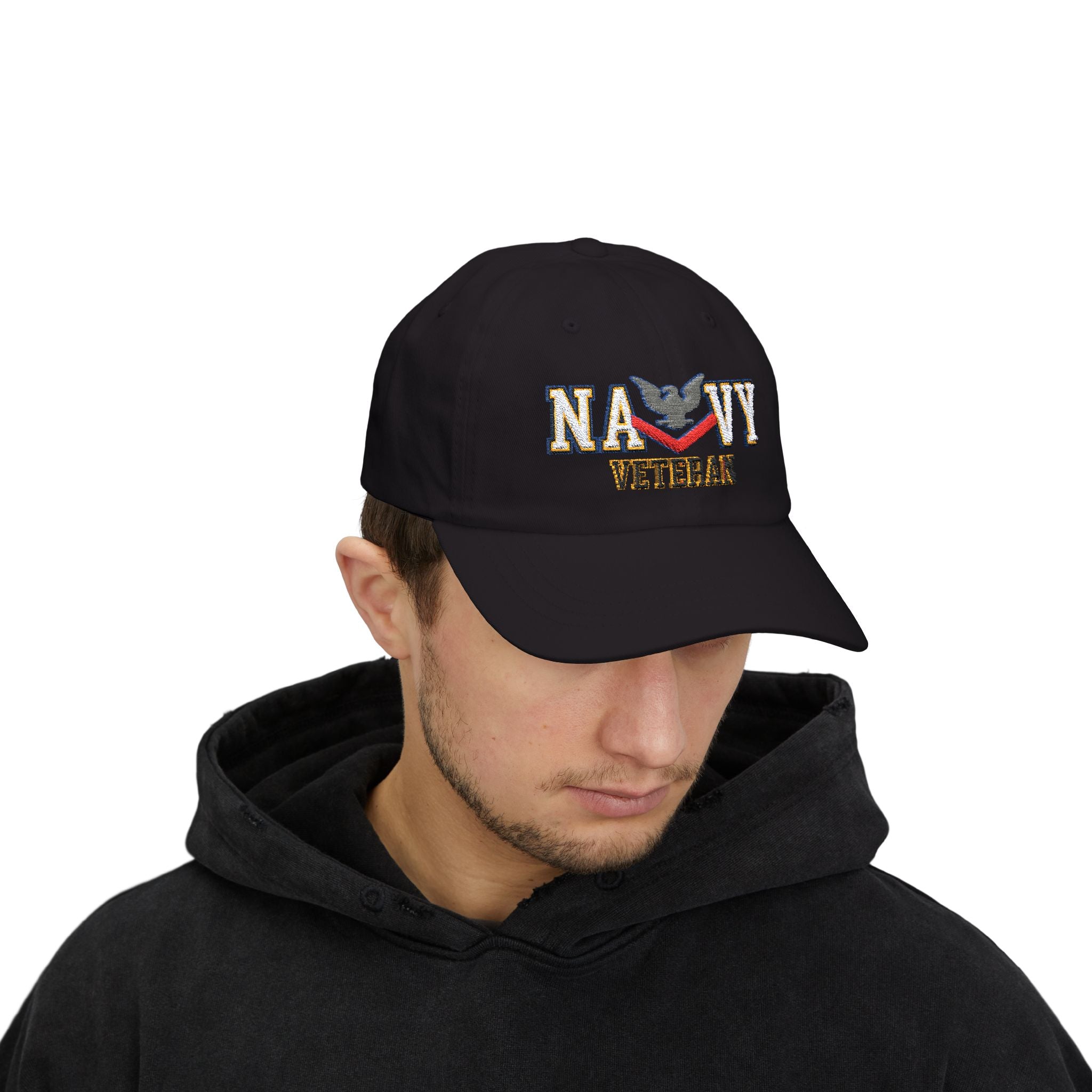 US Navy E-4 Petty Officer Third Class E4 PO3 Collar Device  Veteran Embroidered Classic Dad Hat