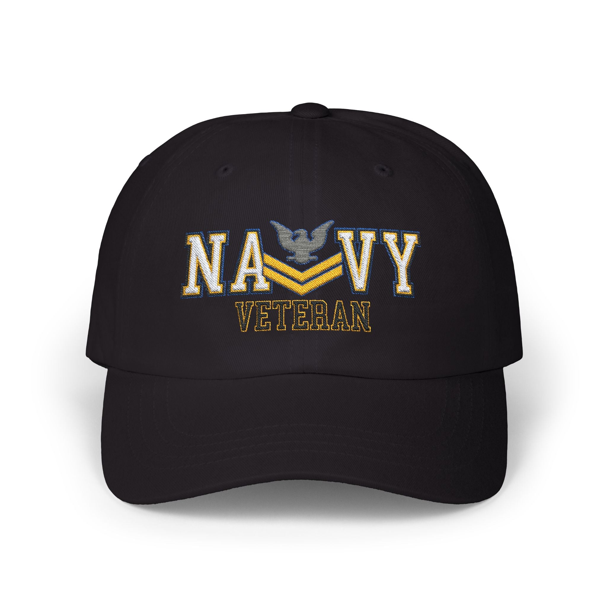 US Navy E-5 Petty Officer Second Class E5 PO2 Gold Stripe Collar Device  Veteran Embroidered Classic Dad Hat