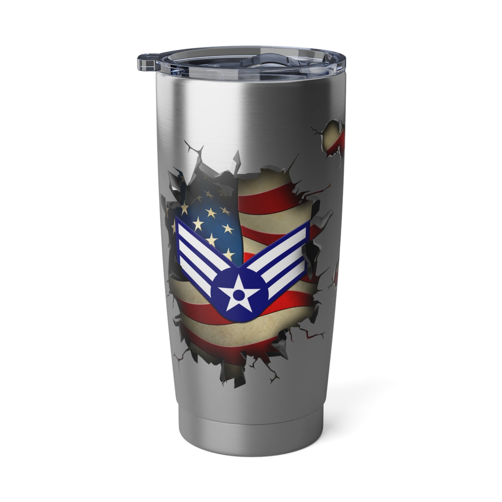 US Air Force E-4 Senior Airman SrA E4 Enlisted Airman Ranks AF Rank 3D Break Effect Vagabond 20oz Tumbler