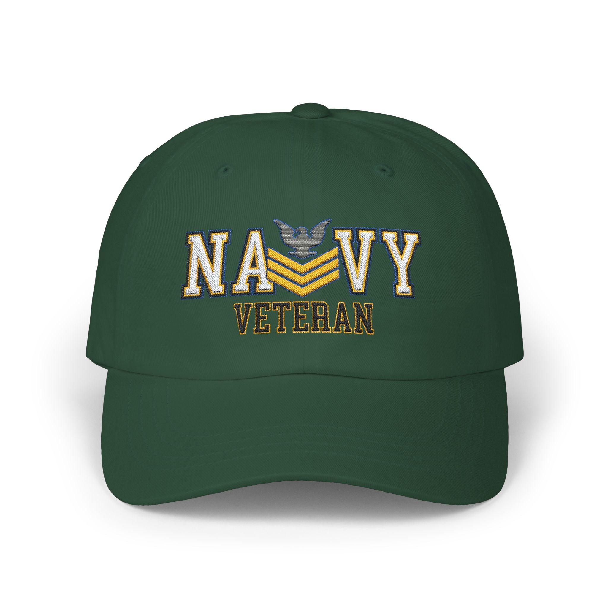 US Navy E-6 Petty Officer First Class E6 PO1 Gold Stripe Collar Device  Veteran Embroidered Classic Dad Hat