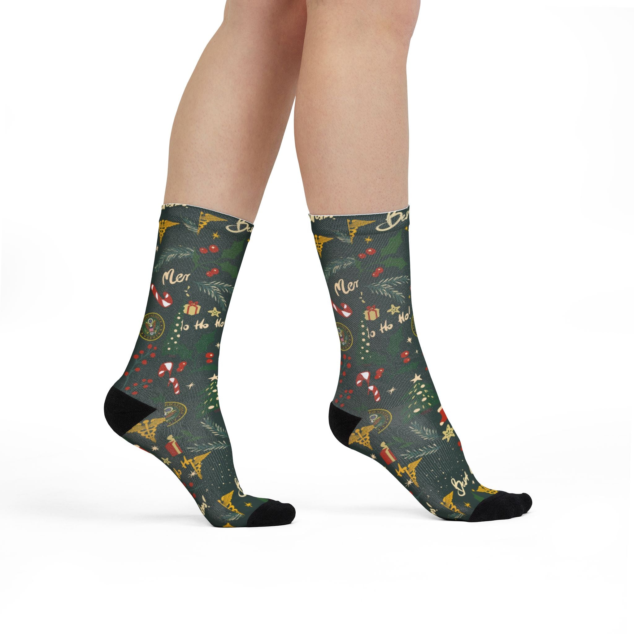 Custom US Military Ranks/Insignia All Over Prints Sublimation Crew Socks JSK05