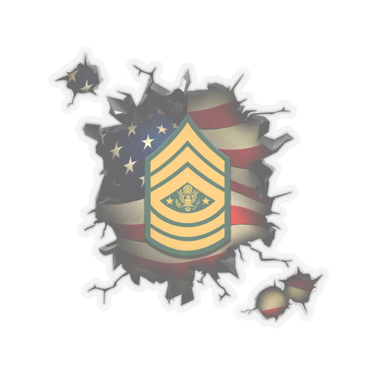 US Army E-9 Sergeant Major of the Army E9 SMA Noncommissioned Officer 3D Break Effect Stickers