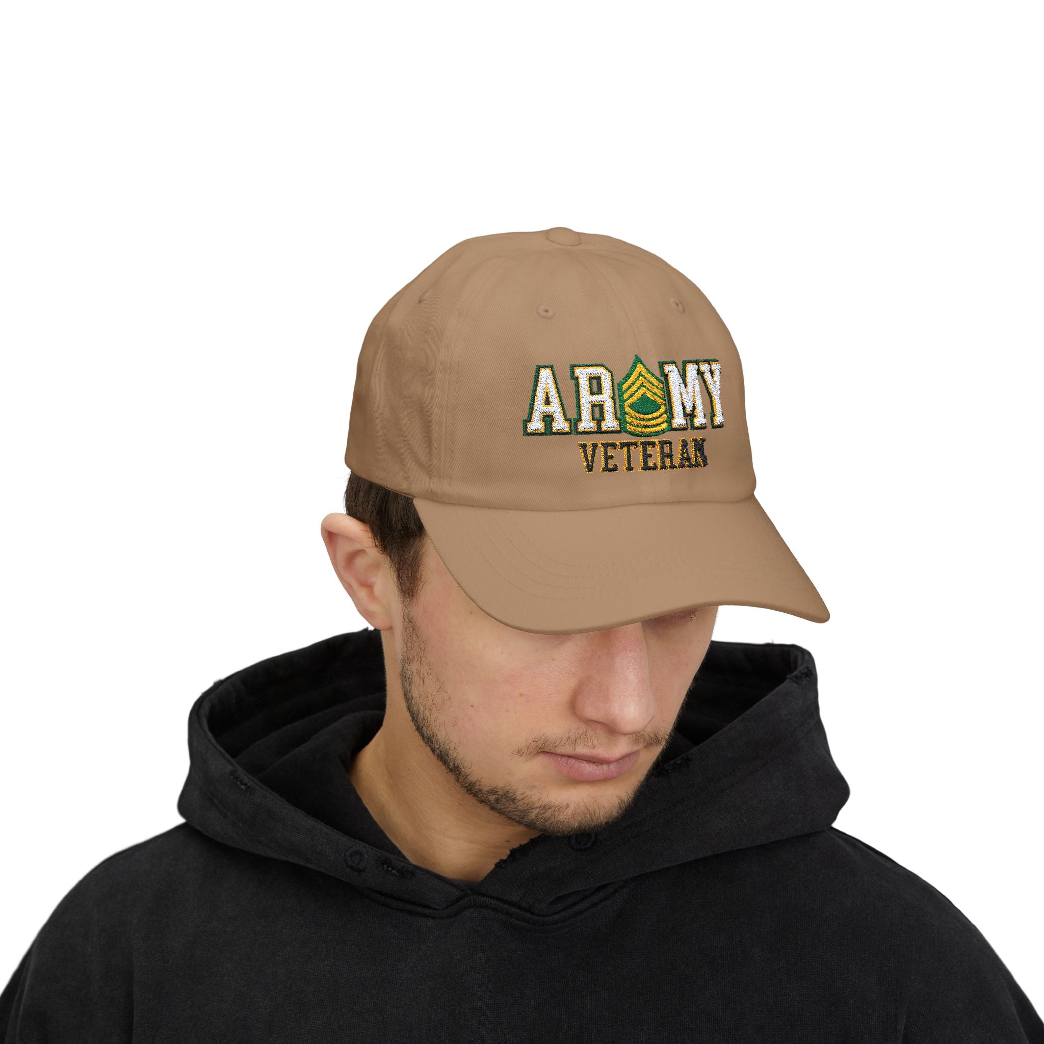 US Army E-8 Master Sergeant E8 MSG Noncommissioned Officer Veteran Embroidered Classic Dad Cap