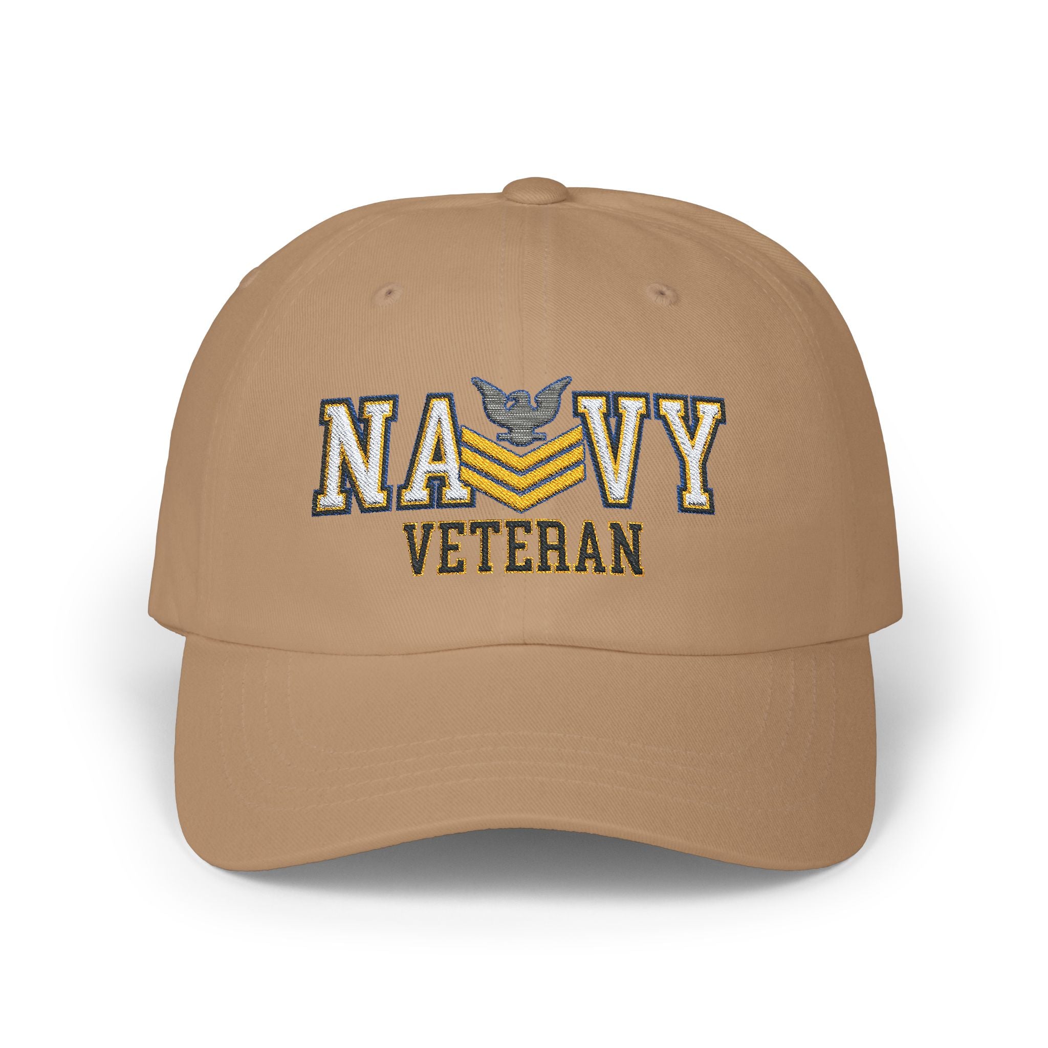 US Navy E-6 Petty Officer First Class E6 PO1 Gold Stripe Collar Device  Veteran Embroidered Classic Dad Hat